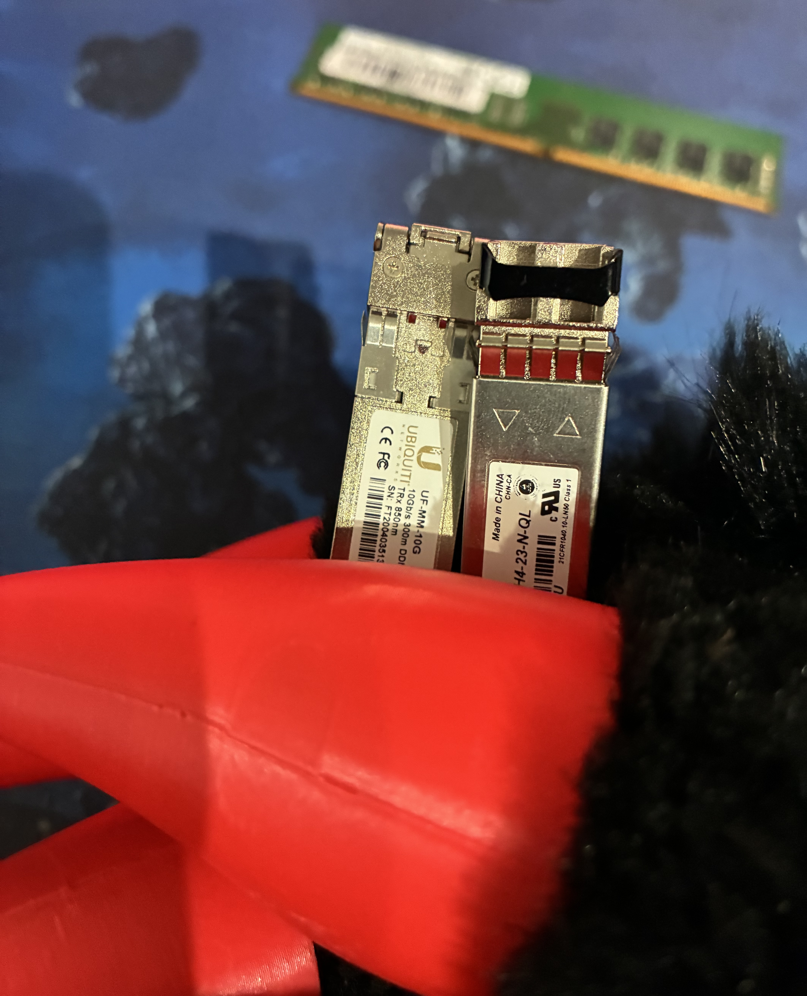 Protogen Paw holding 2 SFP Modules